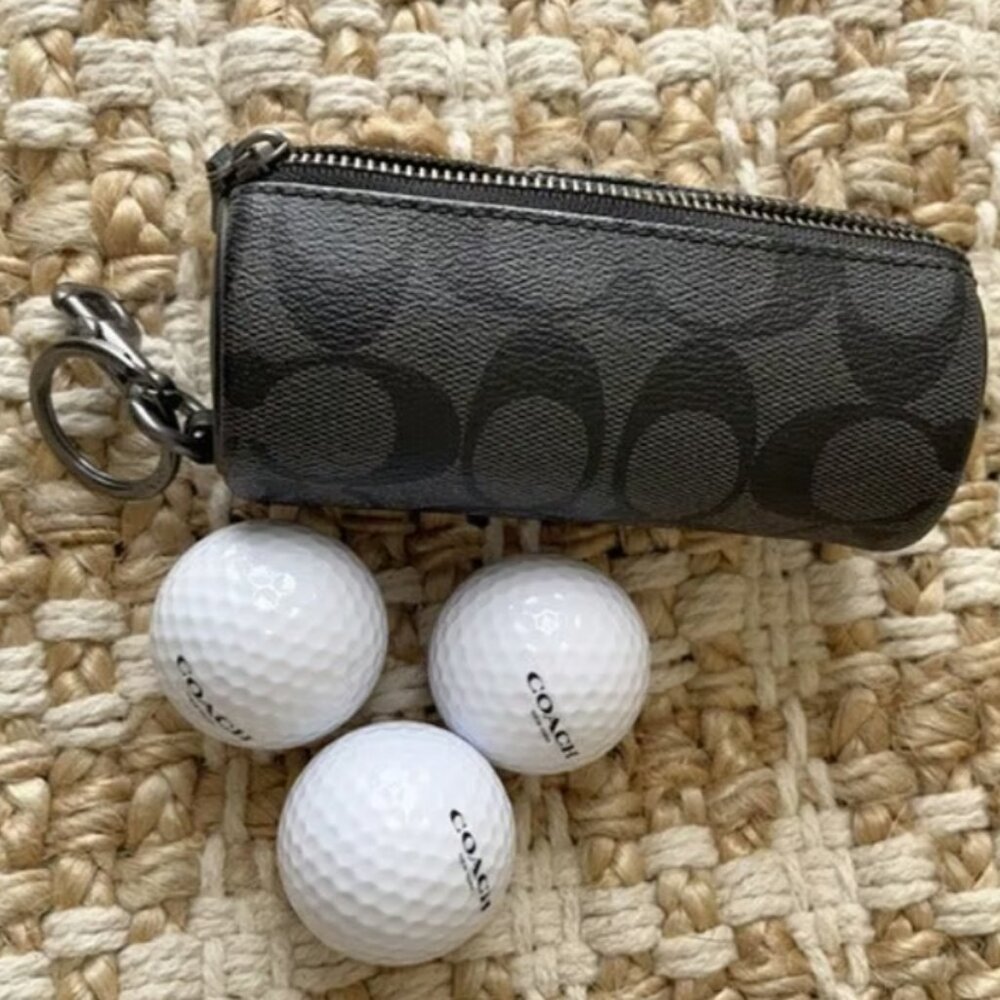 Coach Golf Ball Set In Signature Canvas - Picture 4 of 5
